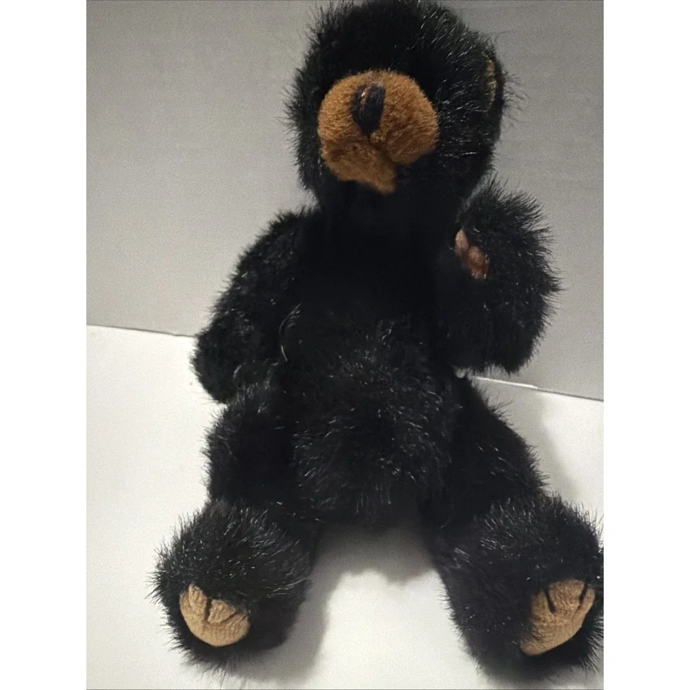 Vintage 1993 Ty Attic Treasures Midnight Black Bear Plush Jointed Teddy Bear